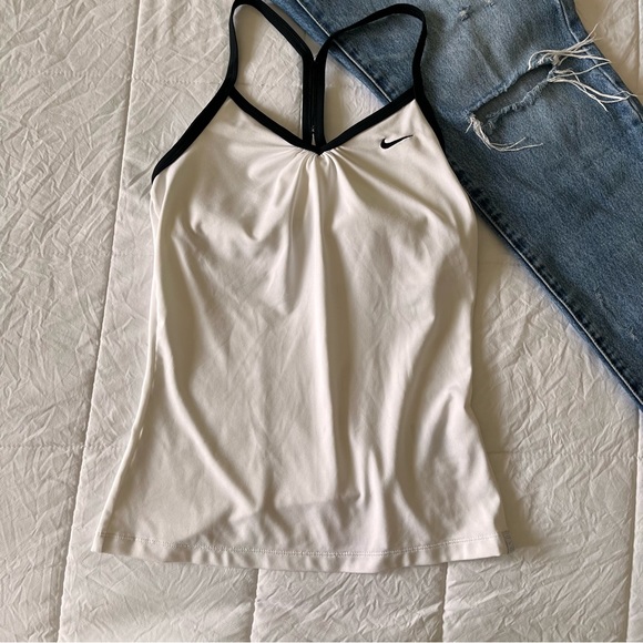 Nike Tops - Nike‎ White Racerback Sports Bra Tank Size Small